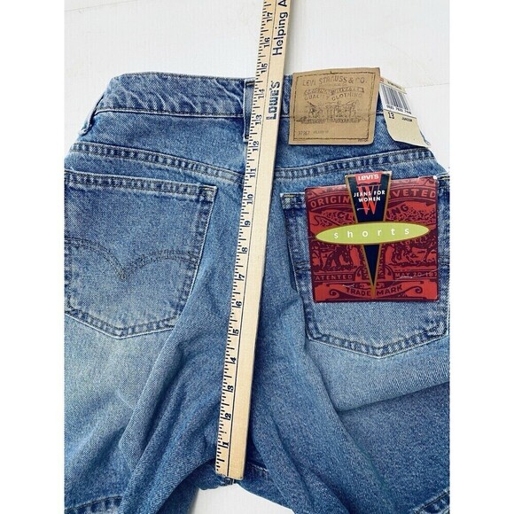 Vintage 90’s Levis 967 Relaxed Fit Jean Shorts Size 13 Jr Orange Tab High Rise - Picture 5 of 13